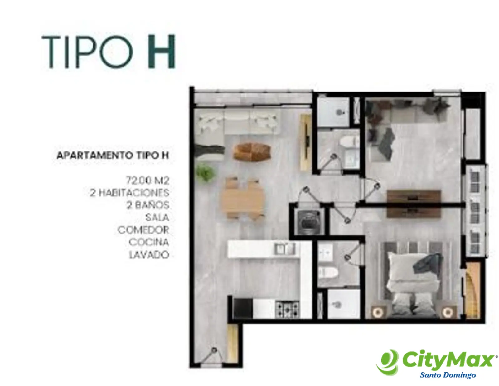 En venta apartamento con área social cerca de la UASD - foto 1
