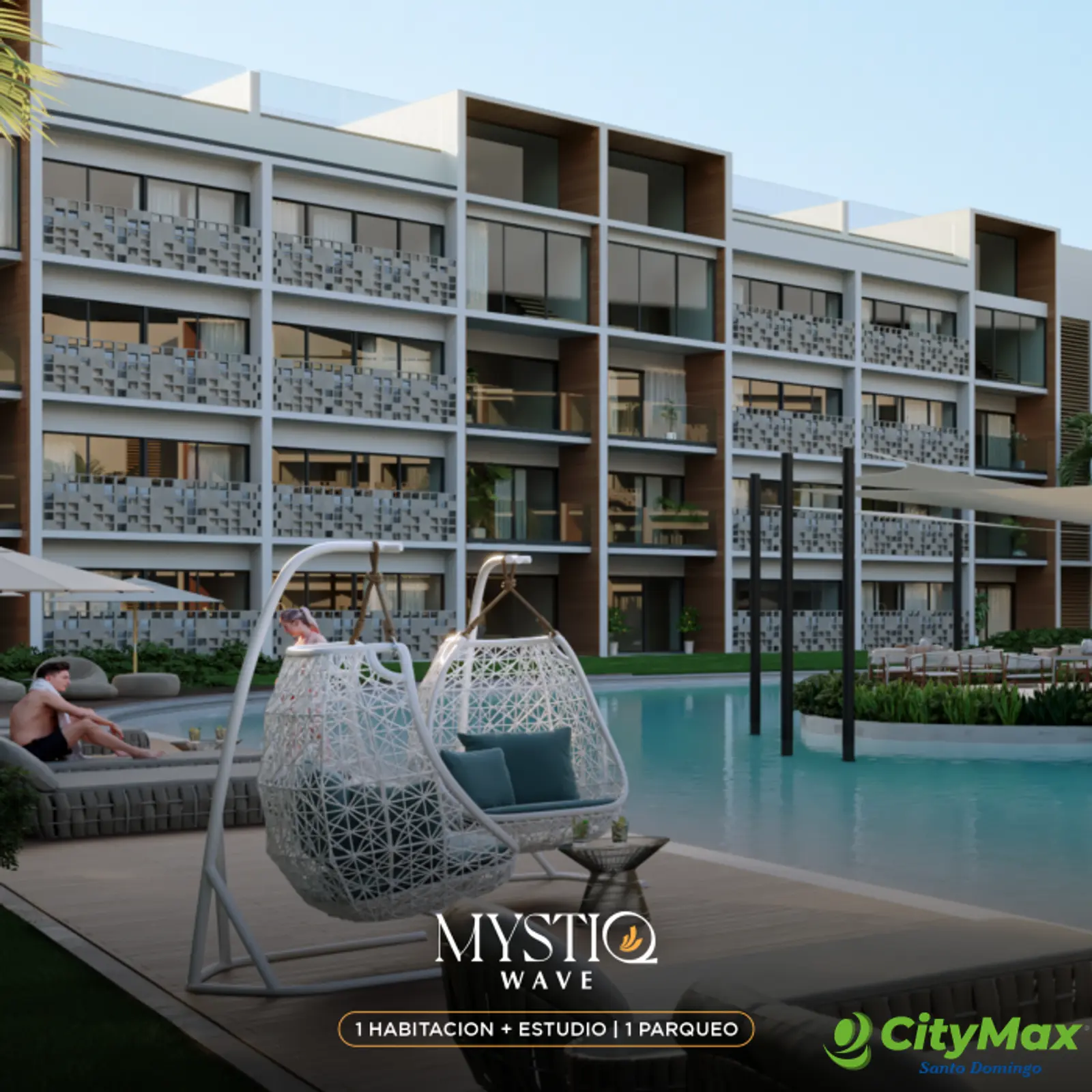 Apartamento de 1 hab mas estudio venta en Punta Cana - foto 3