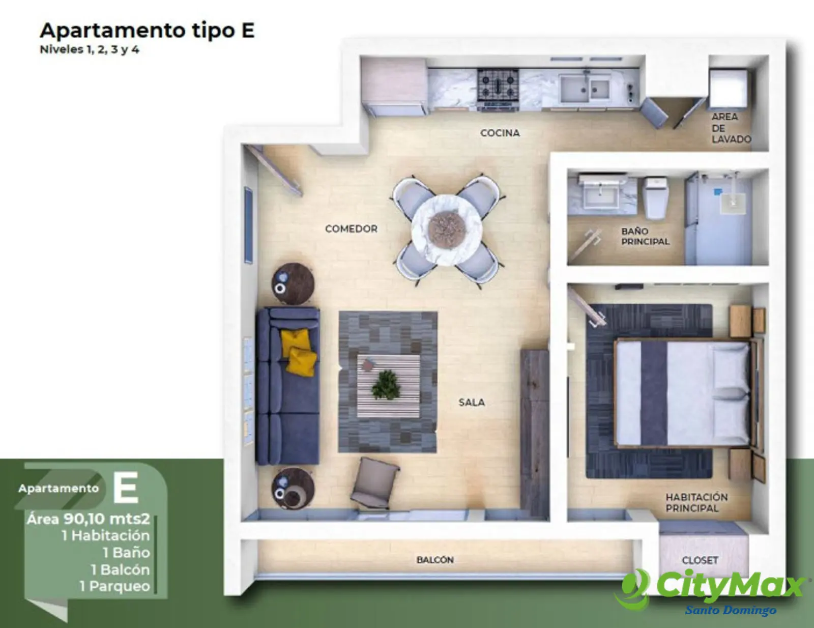 Apartamento de 1 Habitación en Venta Ciudad Las Canas - foto 17