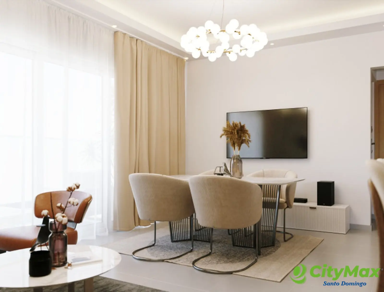 Apartamento en Venta de 2 Habitaciones, en Punta Cana. - Comedor