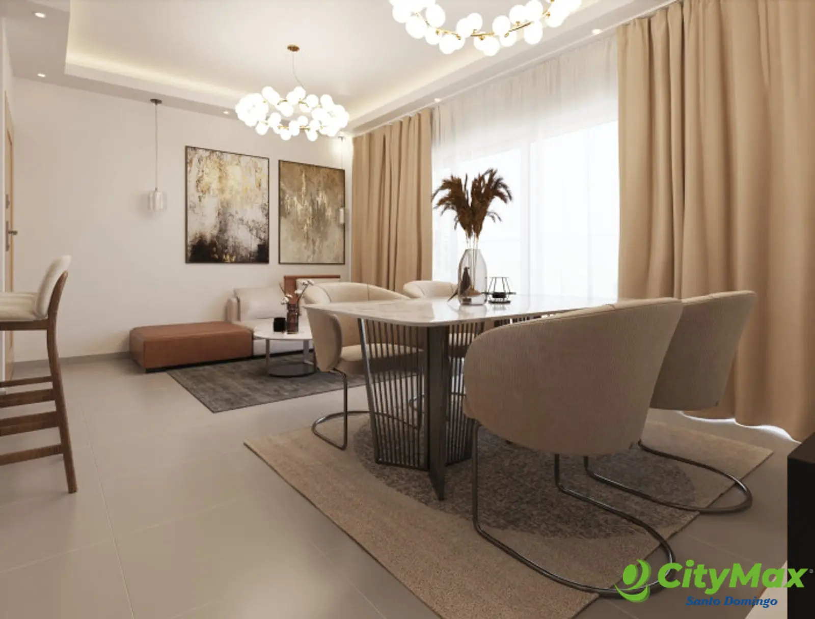 Apartamento en Venta de 2 Habitaciones, en Punta Cana. - Comedor